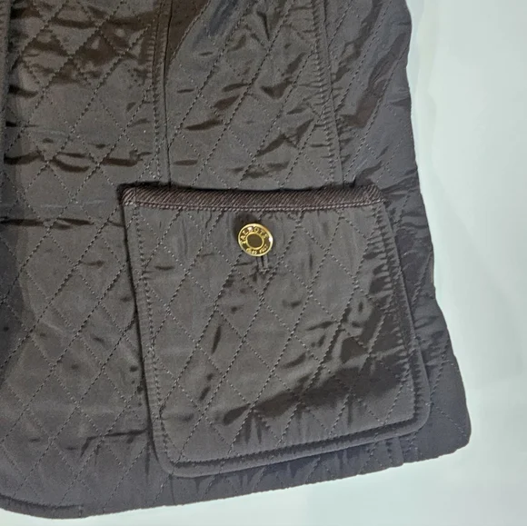 Talbots Quilted Winter Vest Medium Brown Lined - Picture 4 of 8